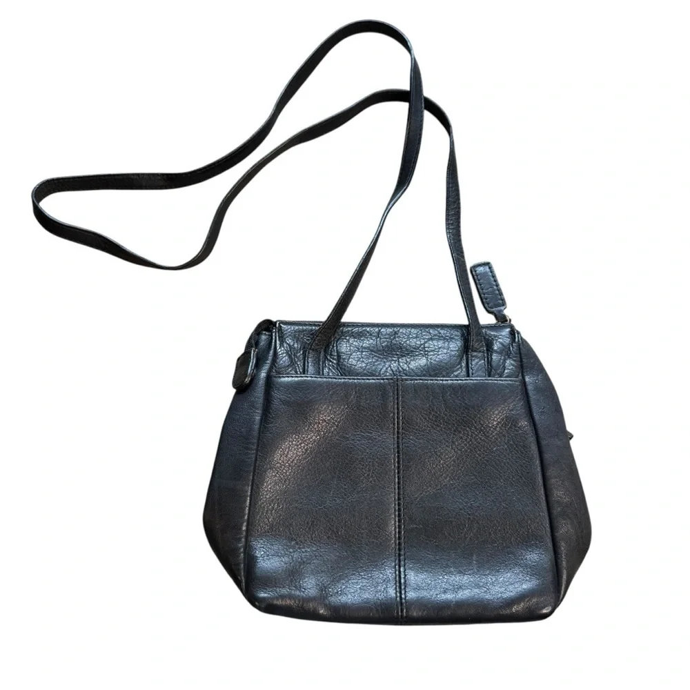 Fossil Black Leather Mini Small Crossbody Bag Organizer Vintage L14
